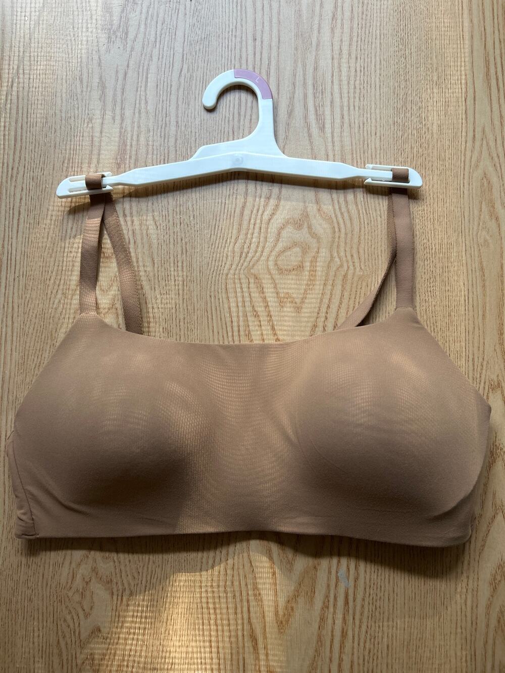 New Womens Auden Luxe Stretch Lightly Lined Non wired Bralette Caramel Large